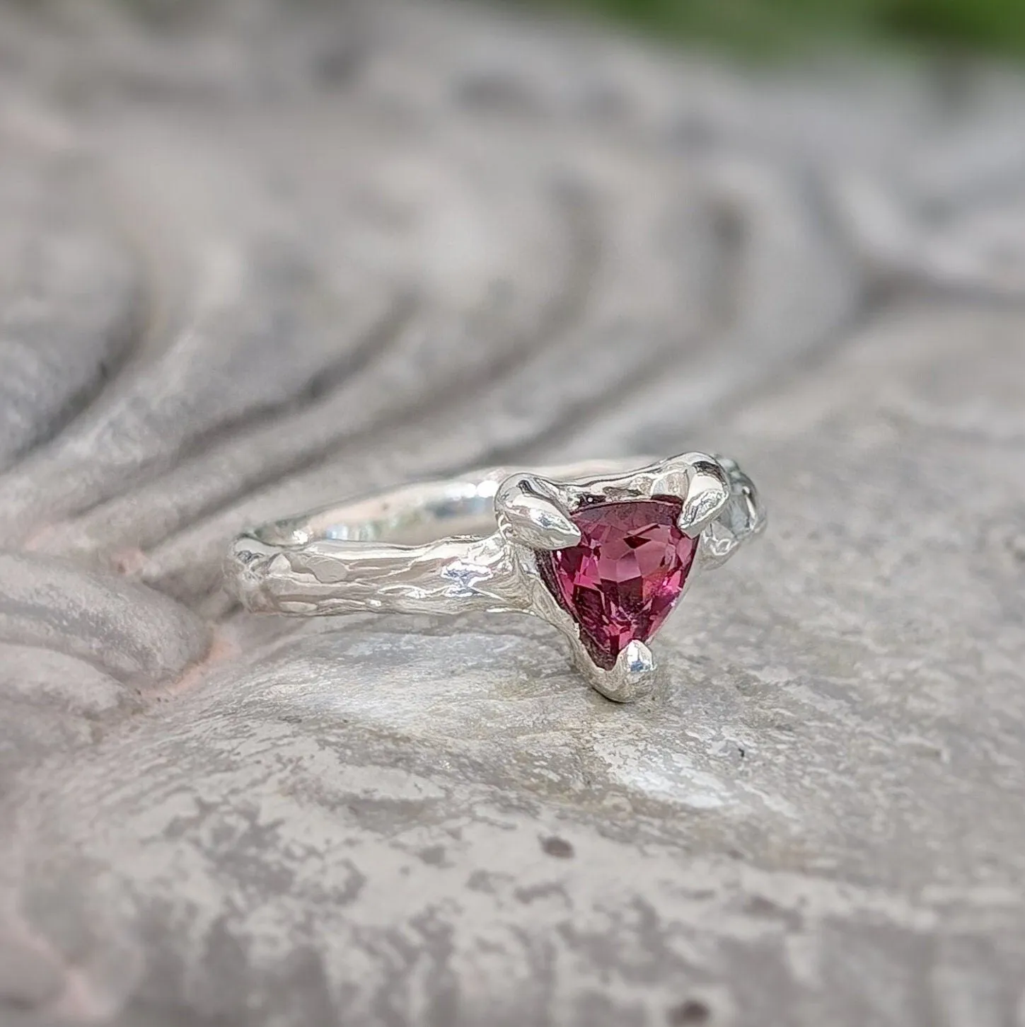 Natural Rubellite Tourmaline Silver ring