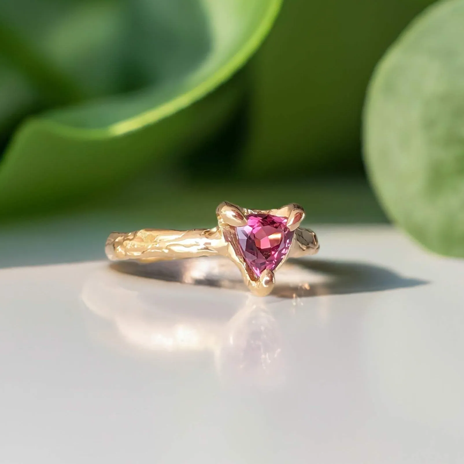 Natural Rubellite Tourmaline Silver ring