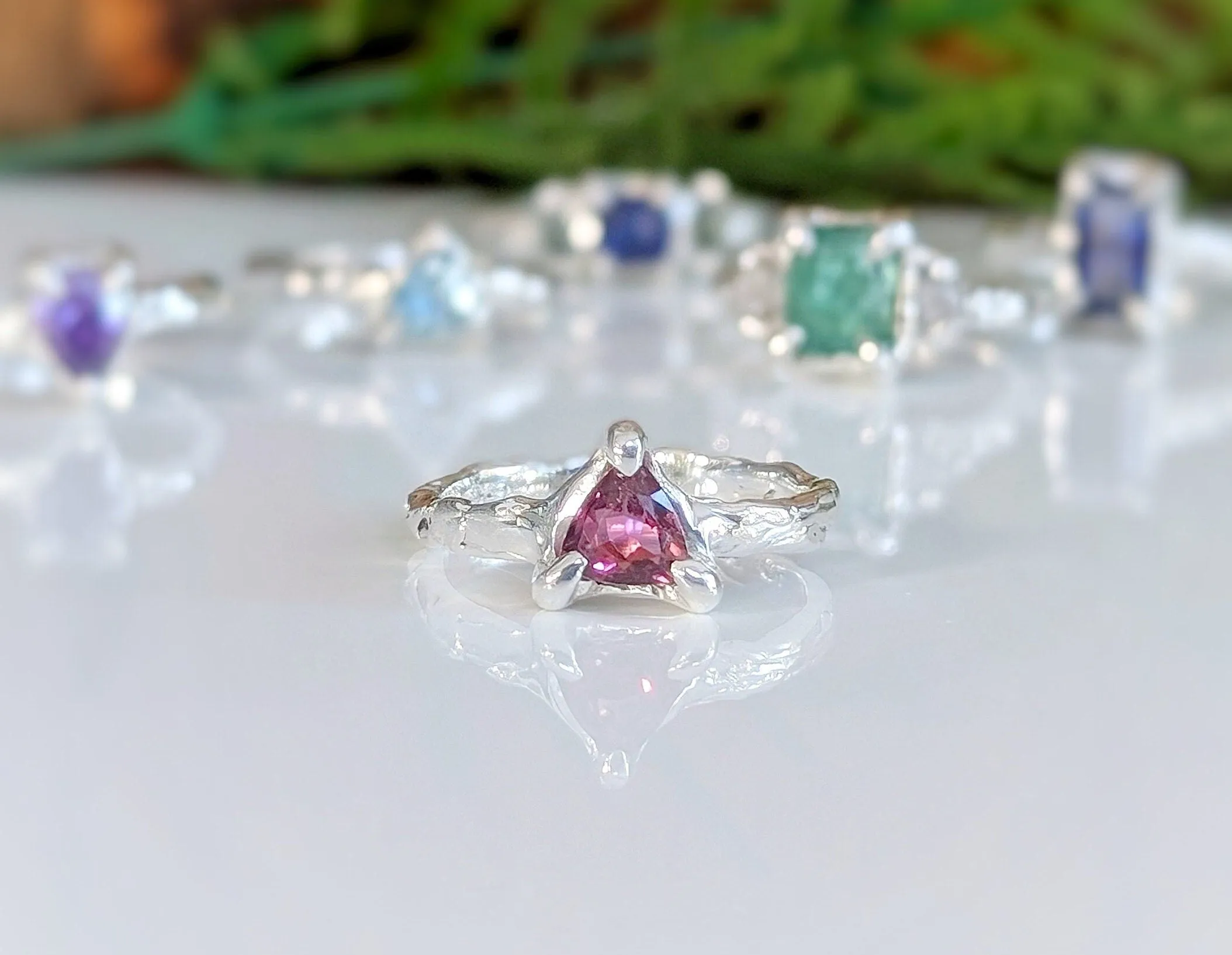 Natural Rubellite Tourmaline Silver ring