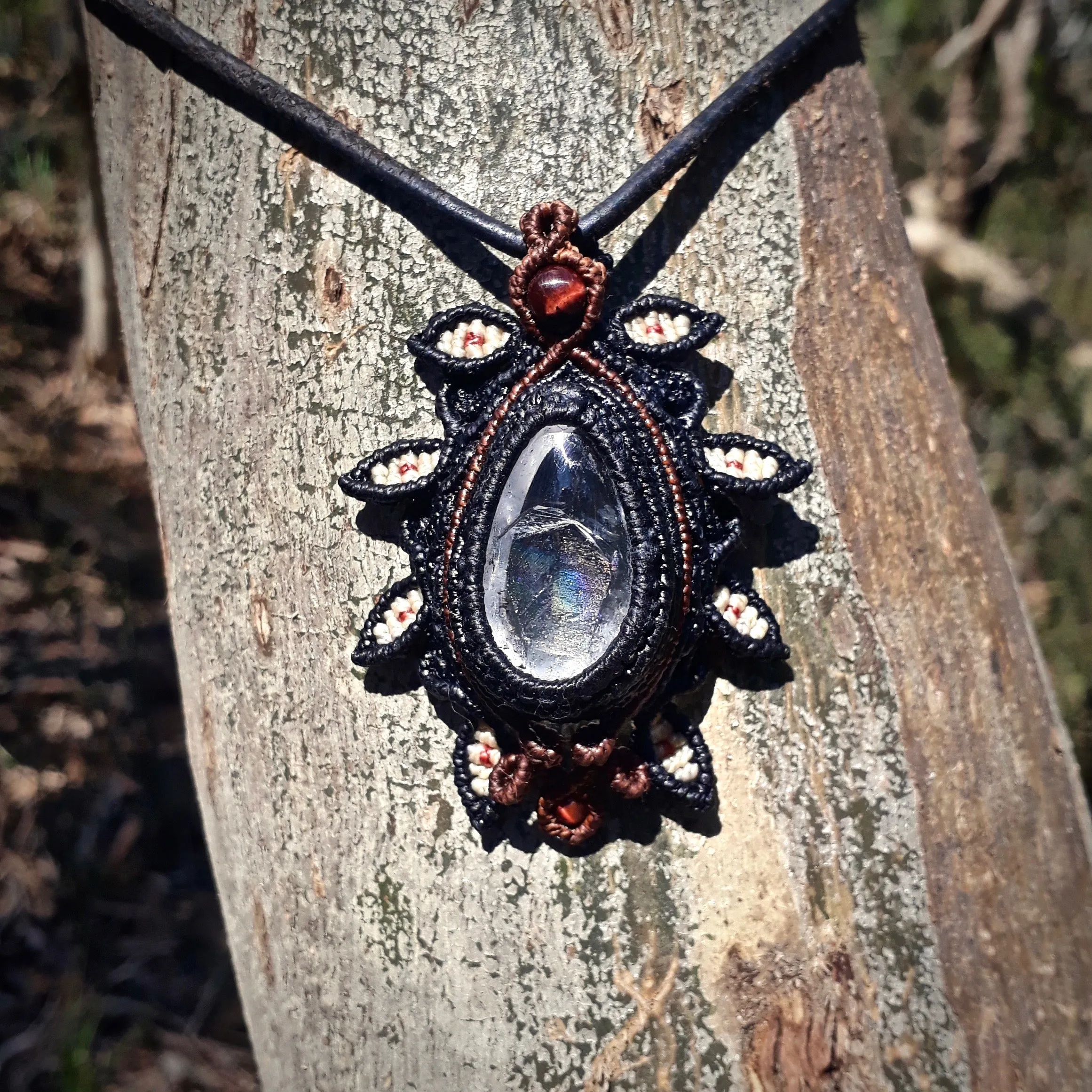 Negative quartz pendant