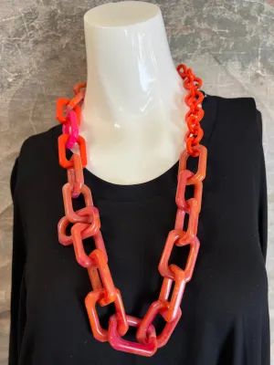 NMB715-CORAL MARBLE NECKLACE