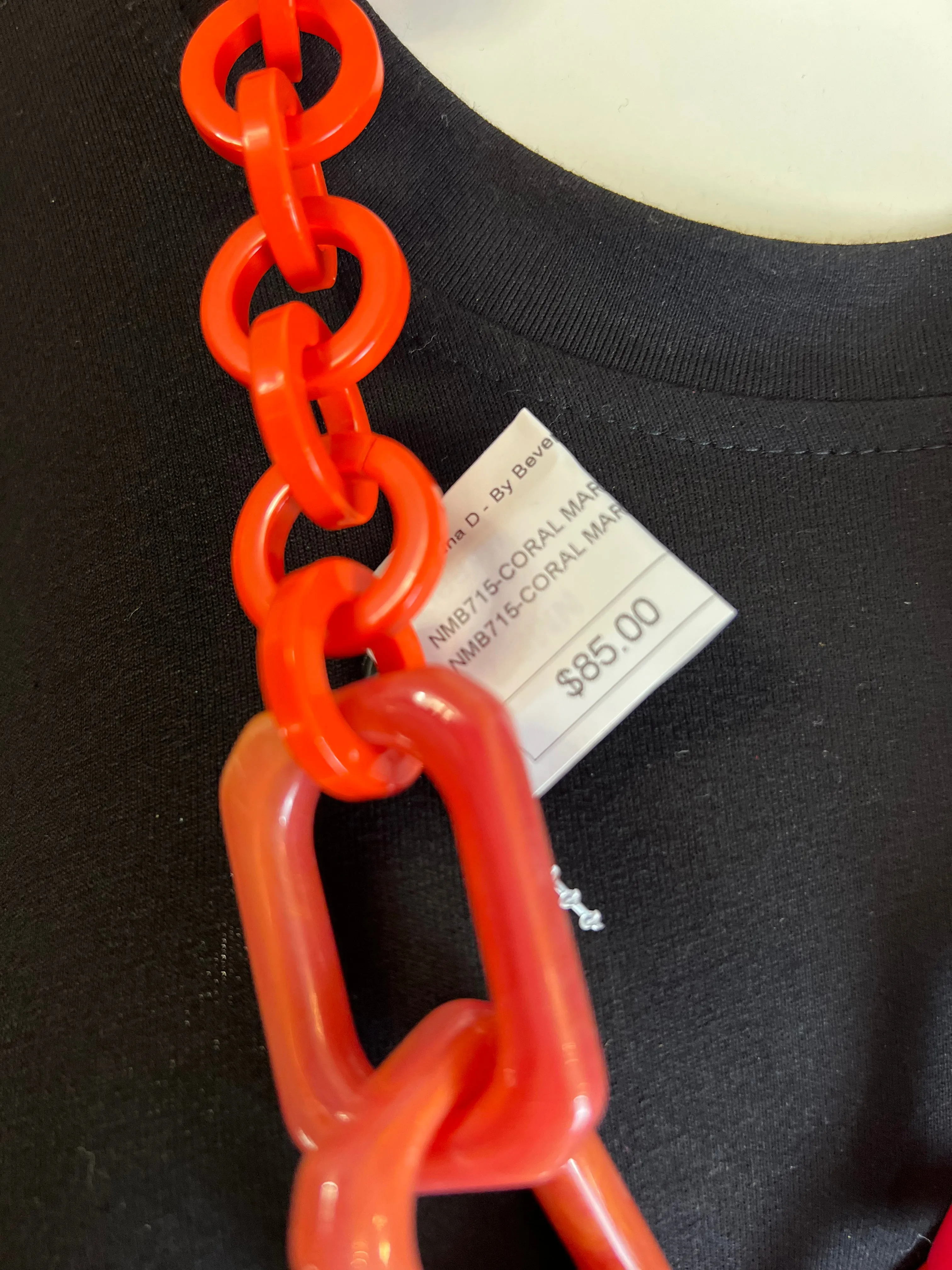 NMB715-CORAL MARBLE NECKLACE