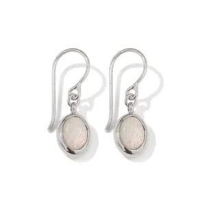 Nova Earring, White Opal, Silver