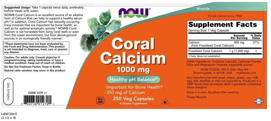 Now Coral Calcium 1000mg
