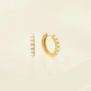 Opal 15mm Hoop Earrings