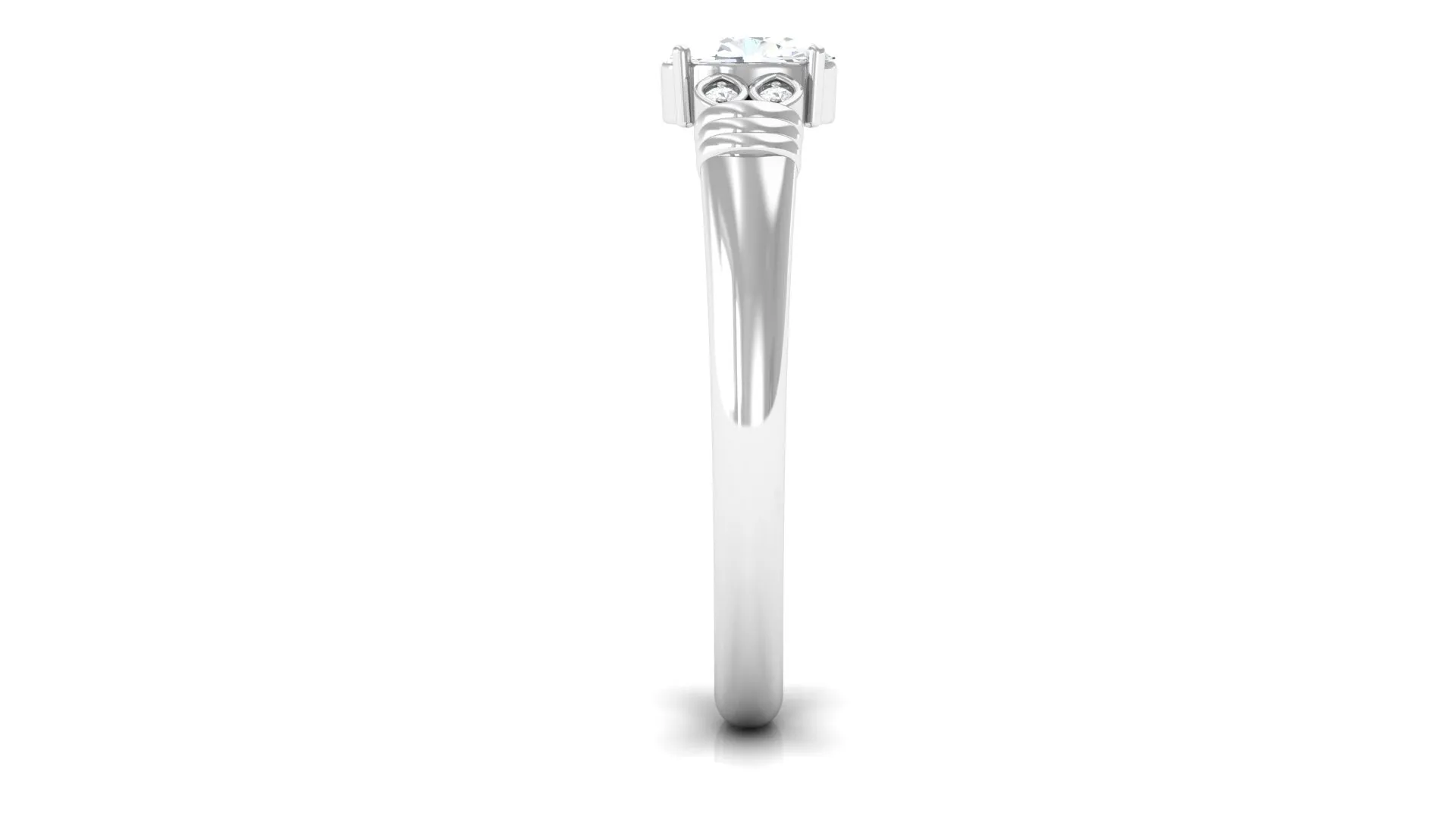 Oval Cut Real Diamond Solitaire Engagement Ring