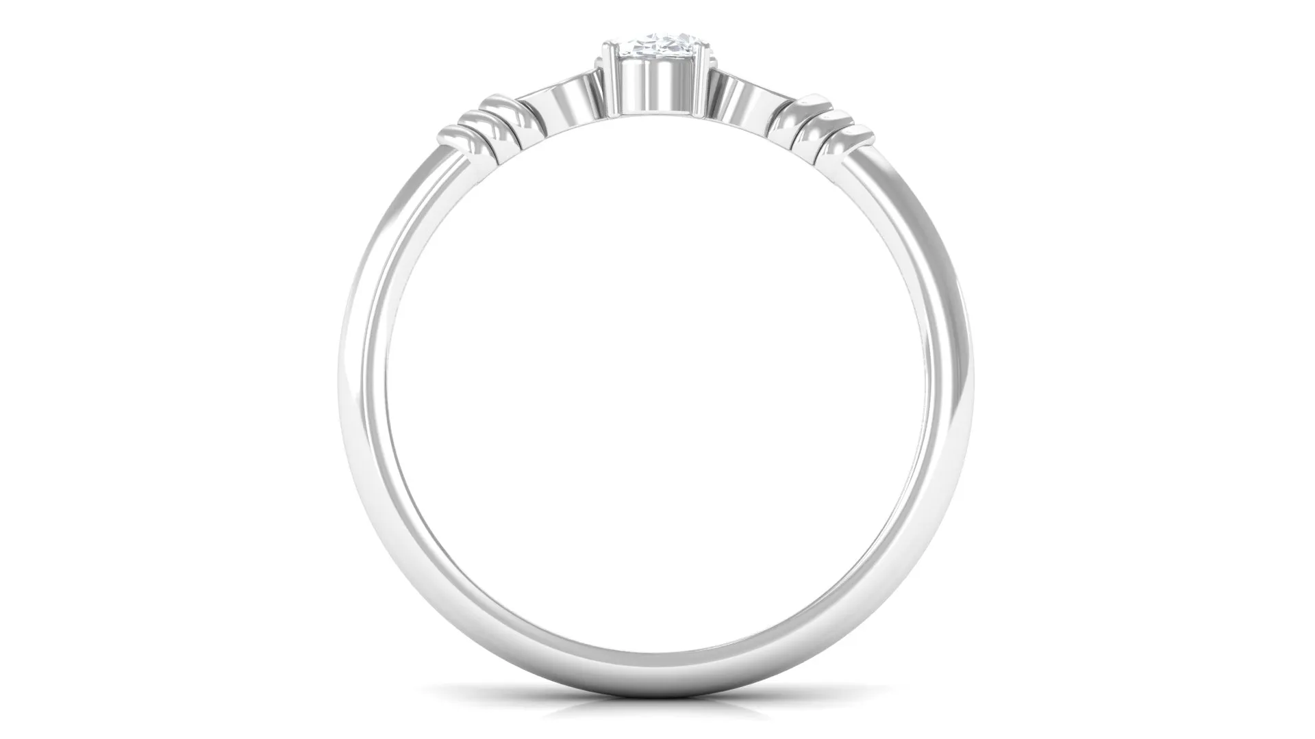 Oval Cut Real Diamond Solitaire Engagement Ring
