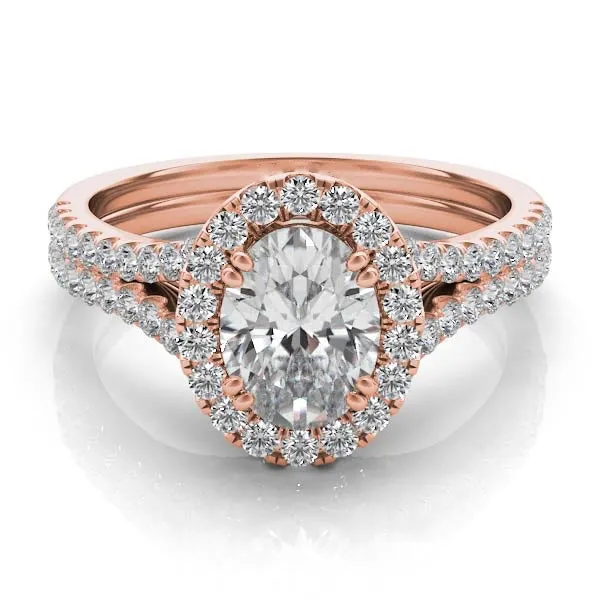 Oval Diamond Halo Engagement Ring
