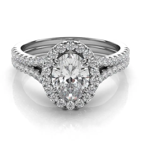 Oval Diamond Halo Engagement Ring
