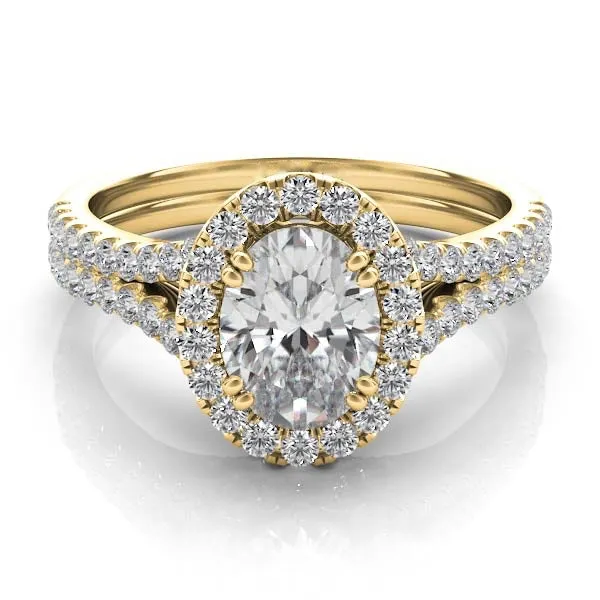 Oval Diamond Halo Engagement Ring