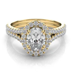 Oval Diamond Halo Engagement Ring
