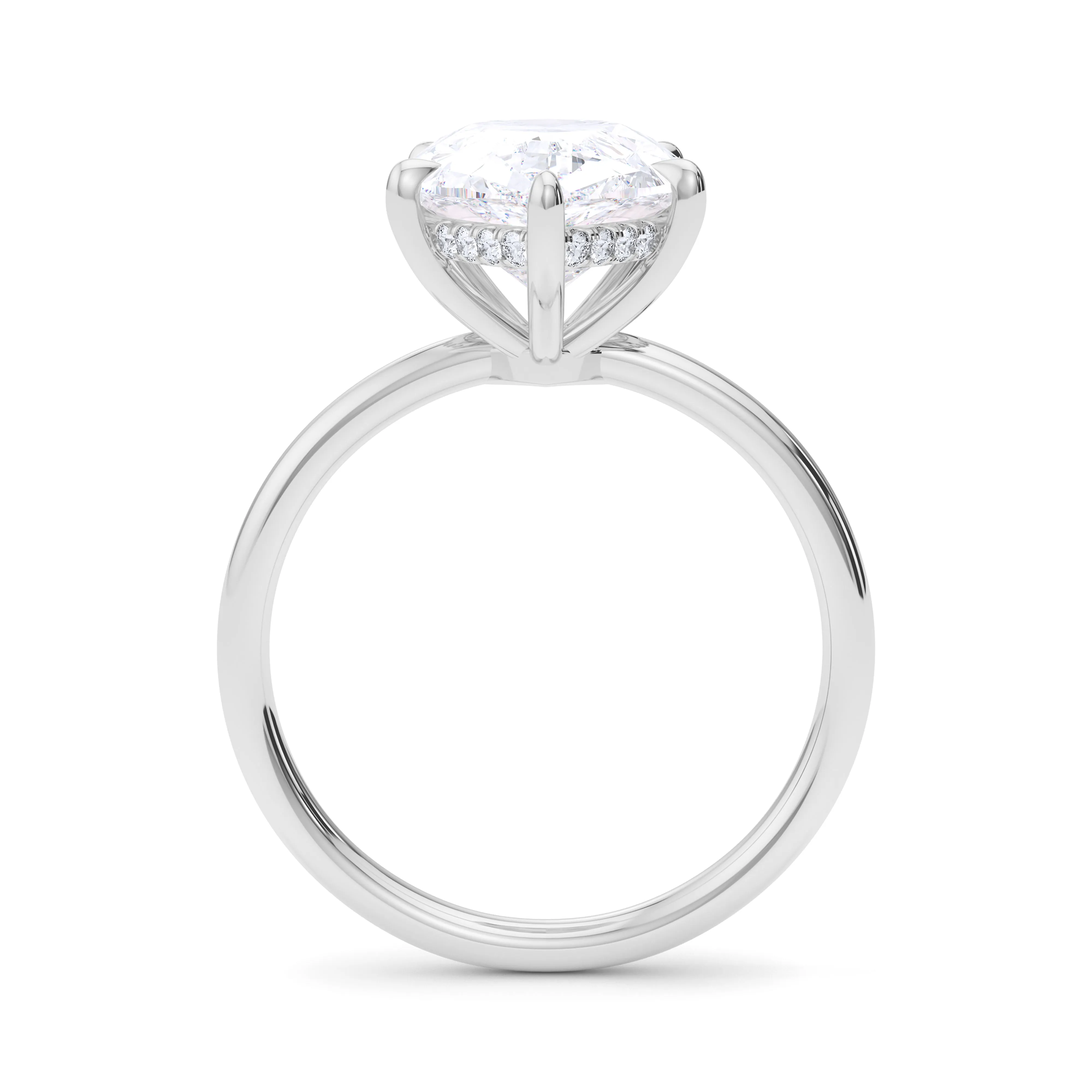 Pear Cut Hidden Halo Diamond Ring
