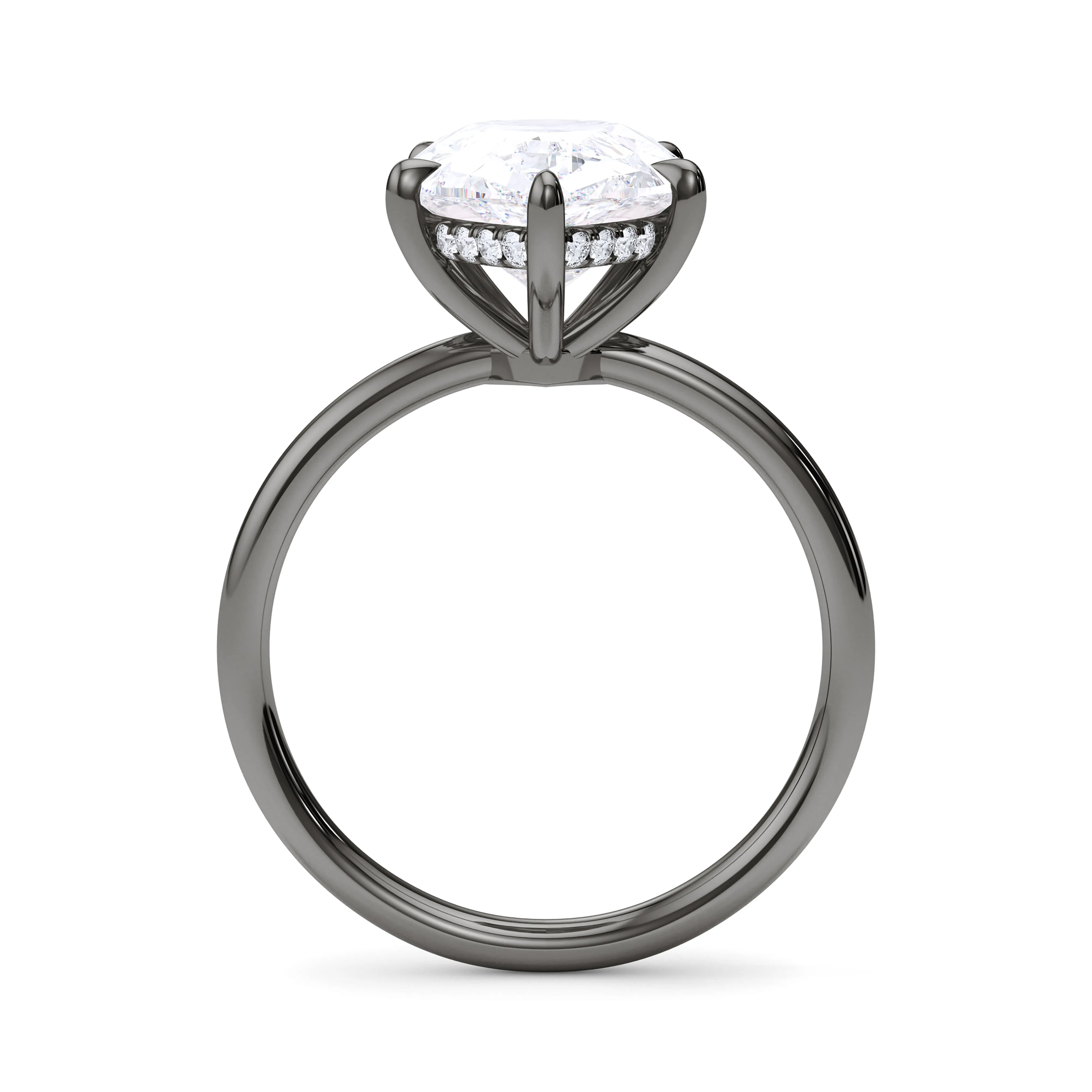 Pear Cut Hidden Halo Diamond Ring