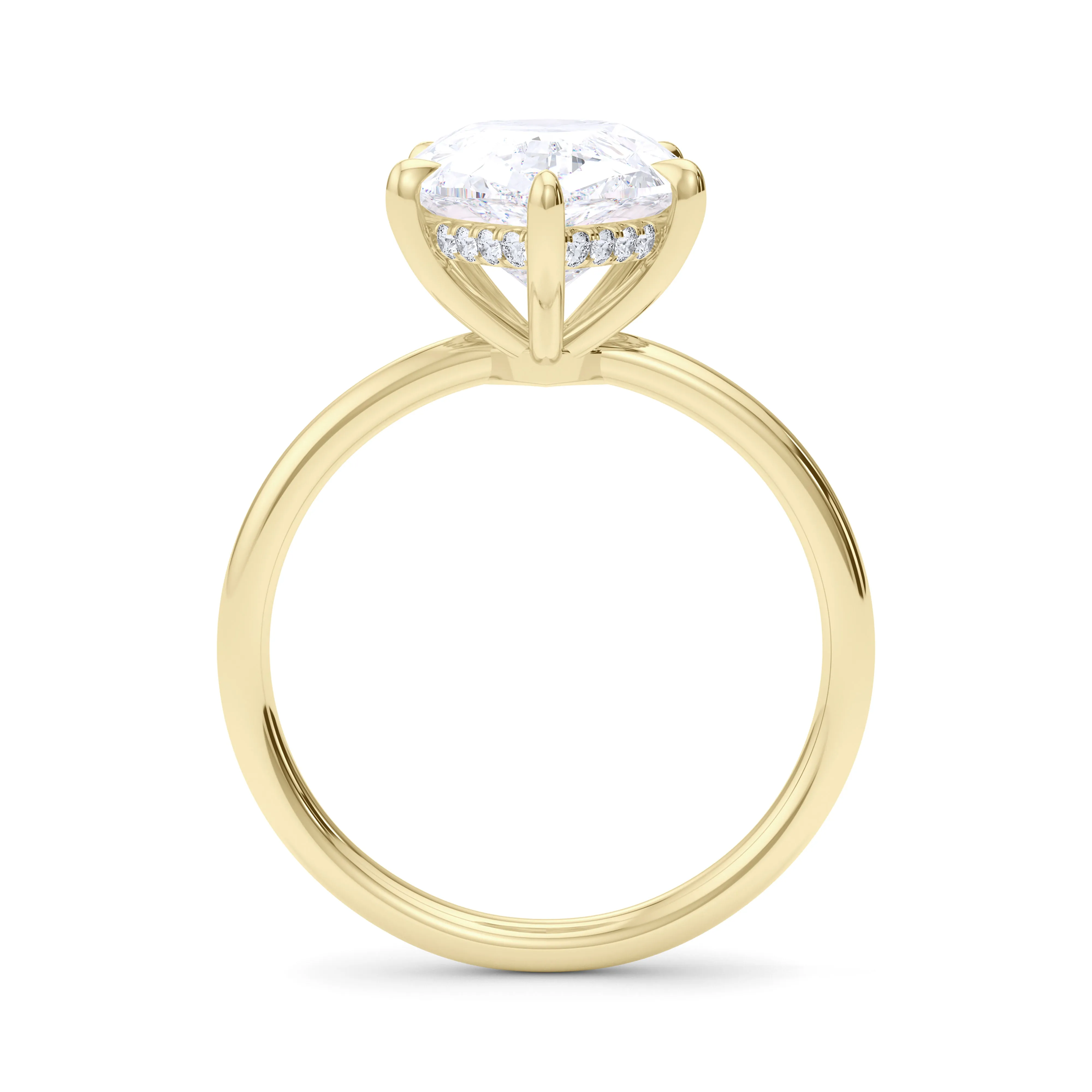 Pear Cut Hidden Halo Diamond Ring