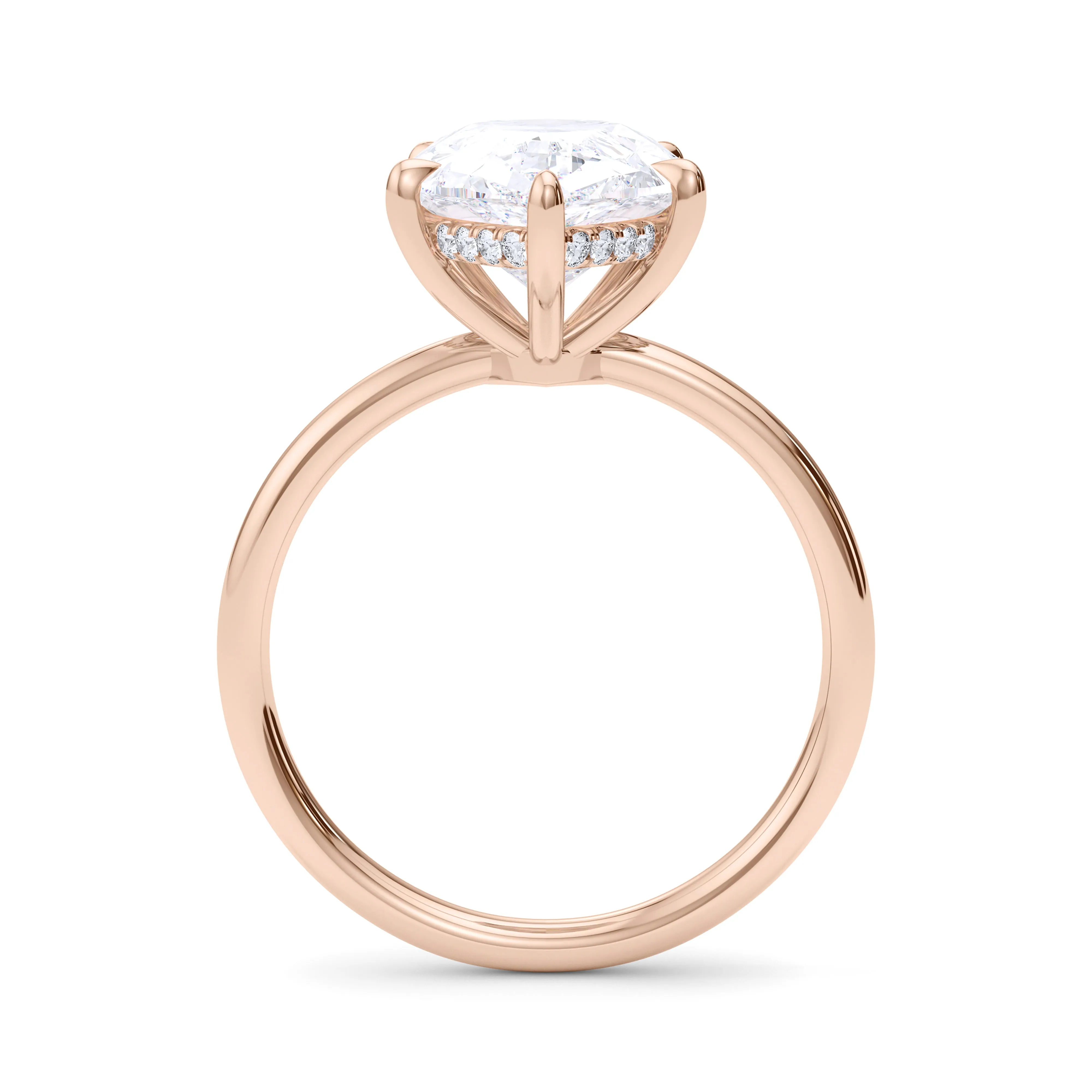 Pear Cut Hidden Halo Diamond Ring