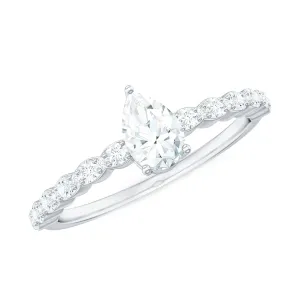 Pear Shape Solitaire Moissanite Promise Ring