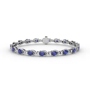 Pear-Shaped Sapphire and Diamond Bracelet