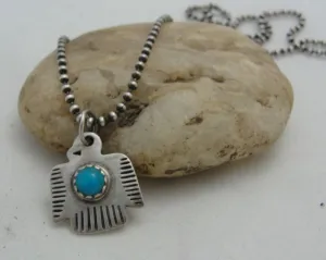 Peyote Bird Silver and Turquoise Magic Thunderbird Necklace