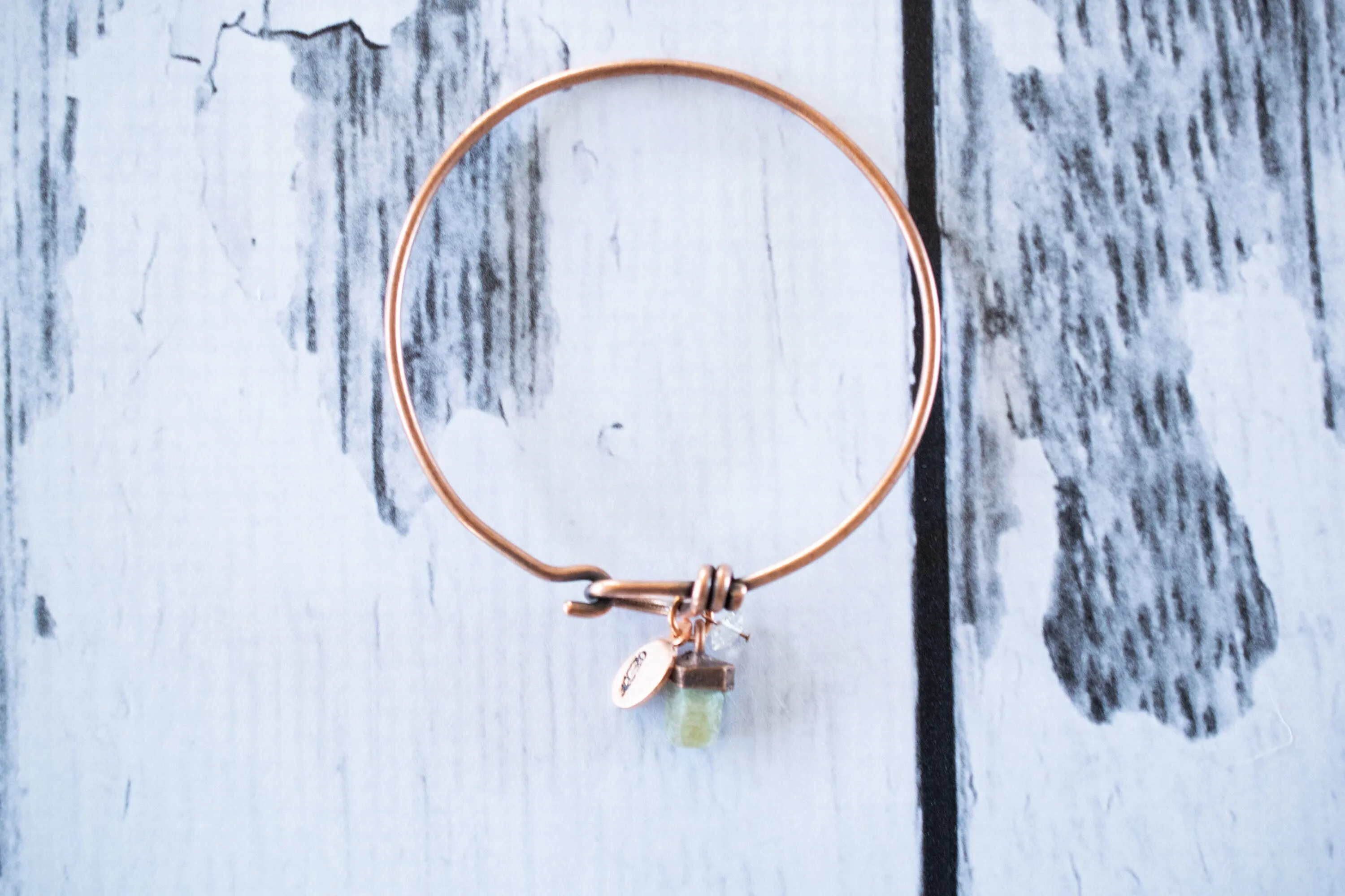 Raw sapphire bracelet| Sapphire Bangle