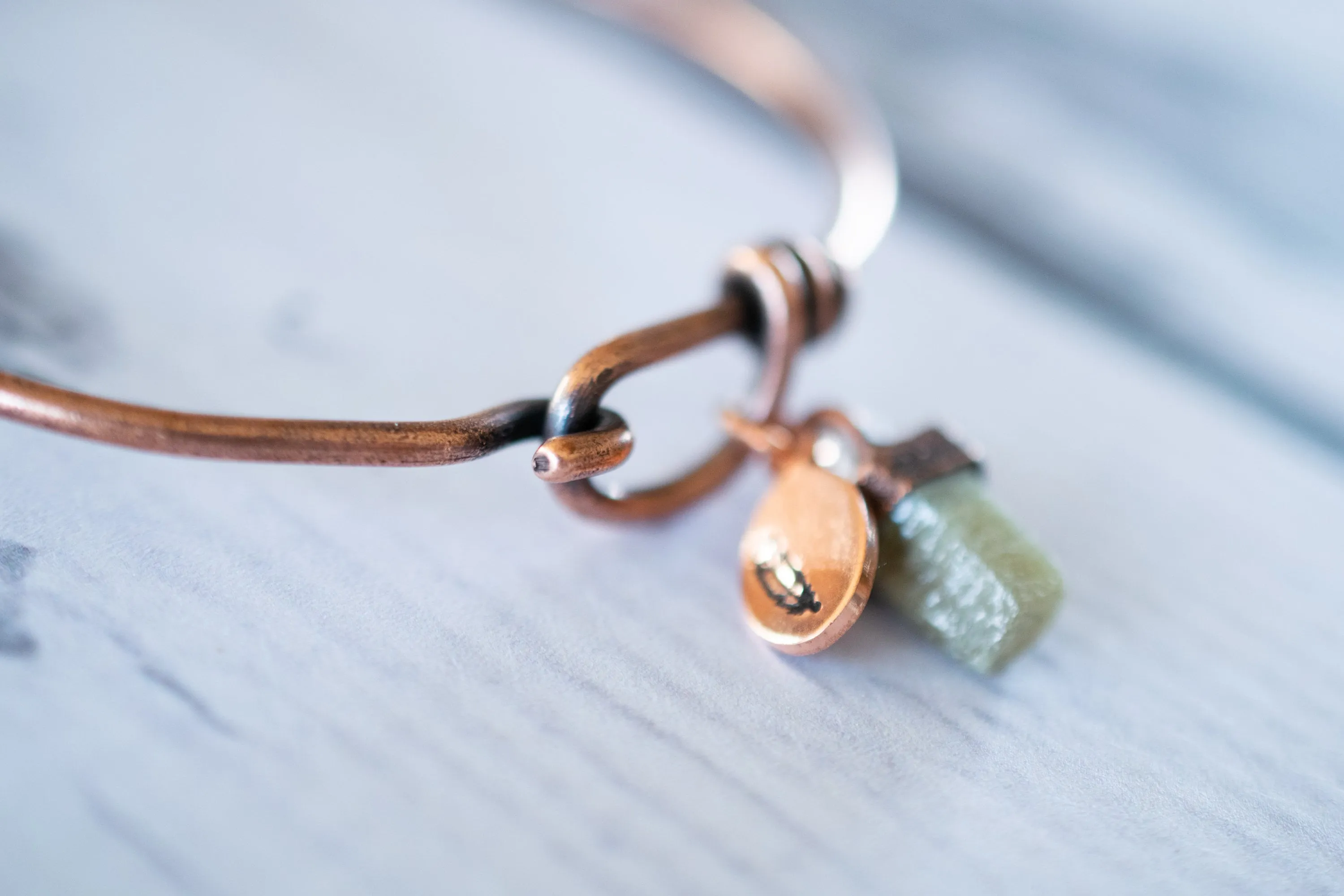 Raw sapphire bracelet| Sapphire Bangle