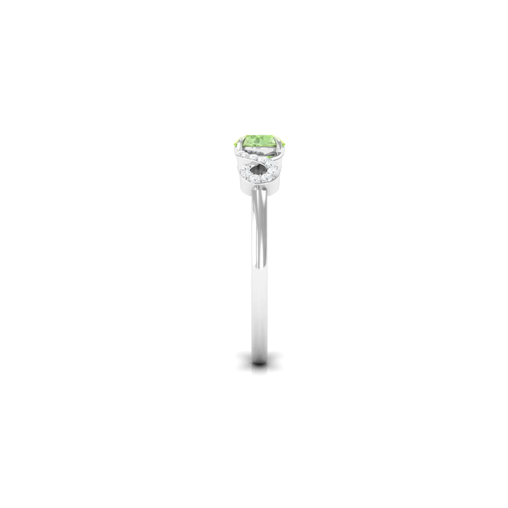 Real Green Sapphire and Diamond Criss Cross Promise Ring