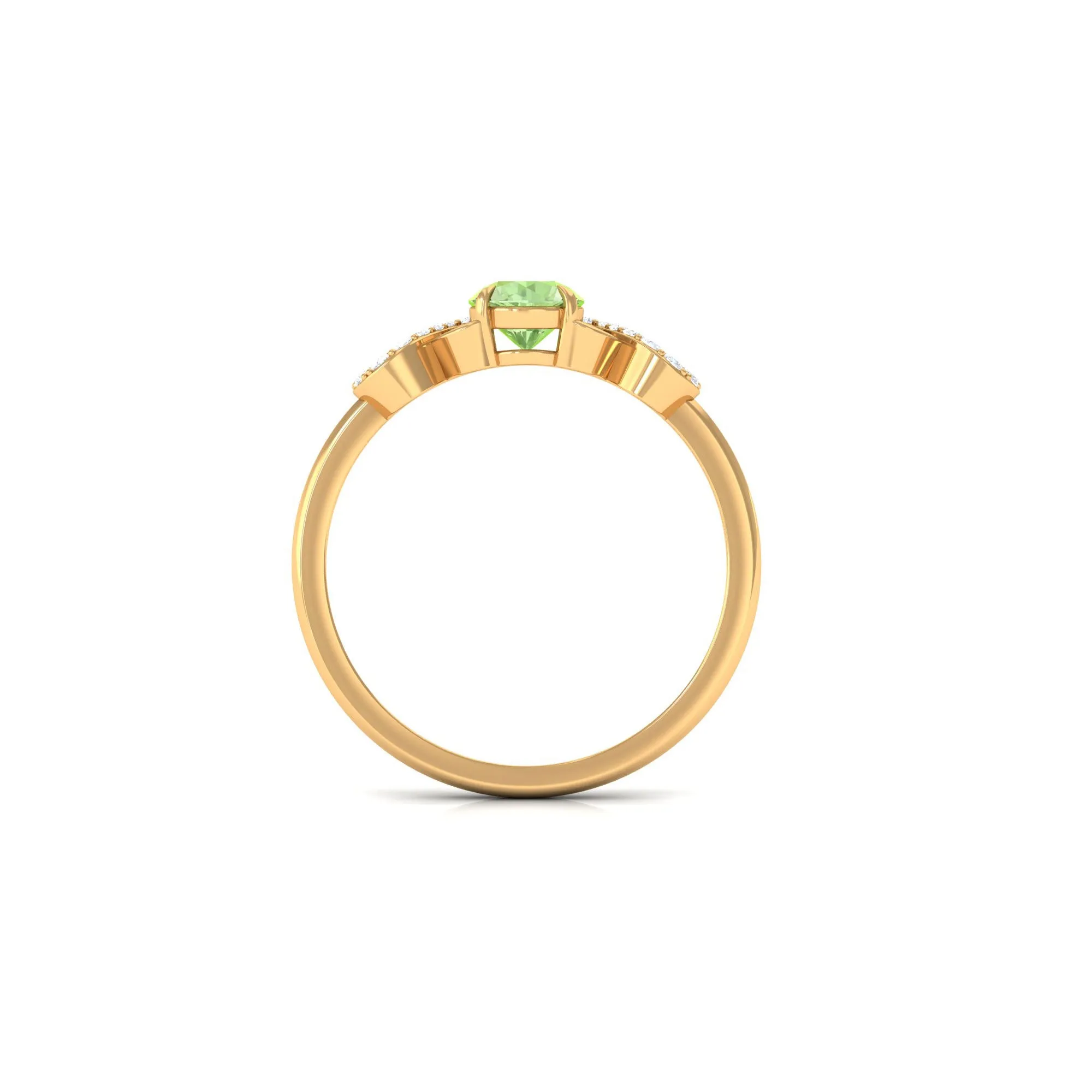 Real Green Sapphire and Diamond Criss Cross Promise Ring