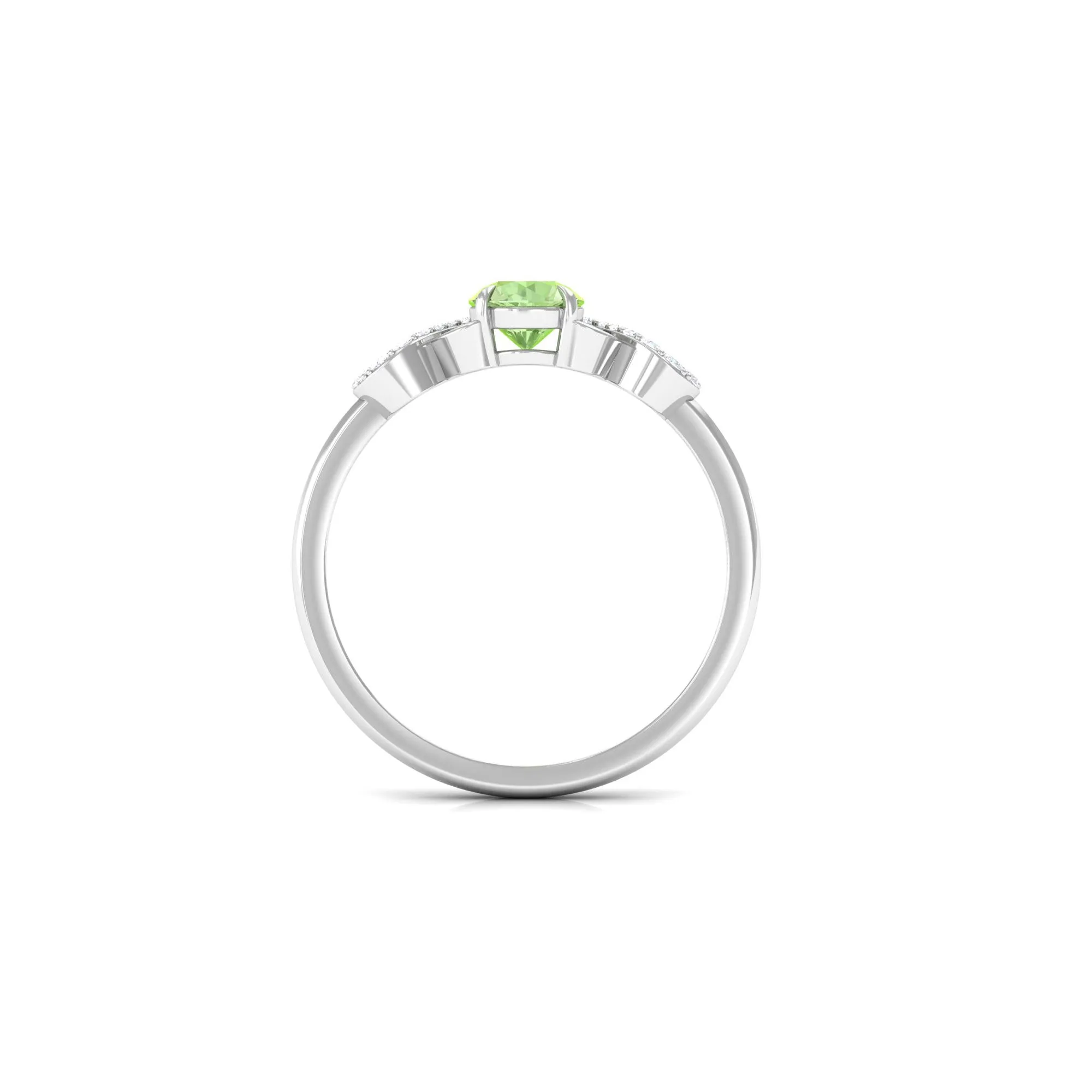 Real Green Sapphire and Diamond Criss Cross Promise Ring