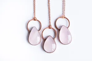 Rose Quartz Necklace | Raw crystal necklace