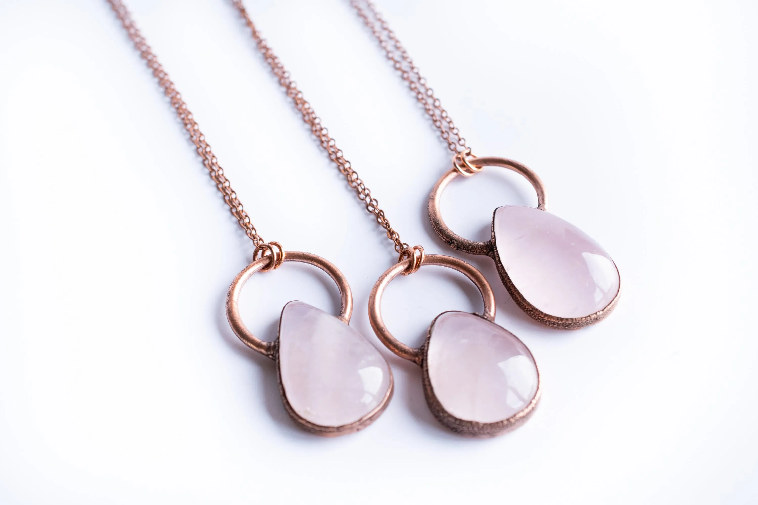 Rose Quartz Necklace | Raw crystal necklace