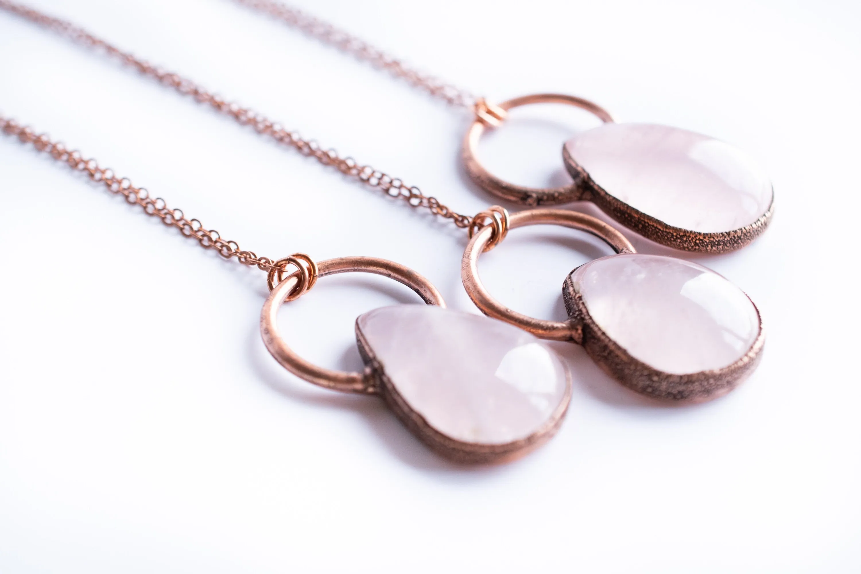 Rose Quartz Necklace | Raw crystal necklace