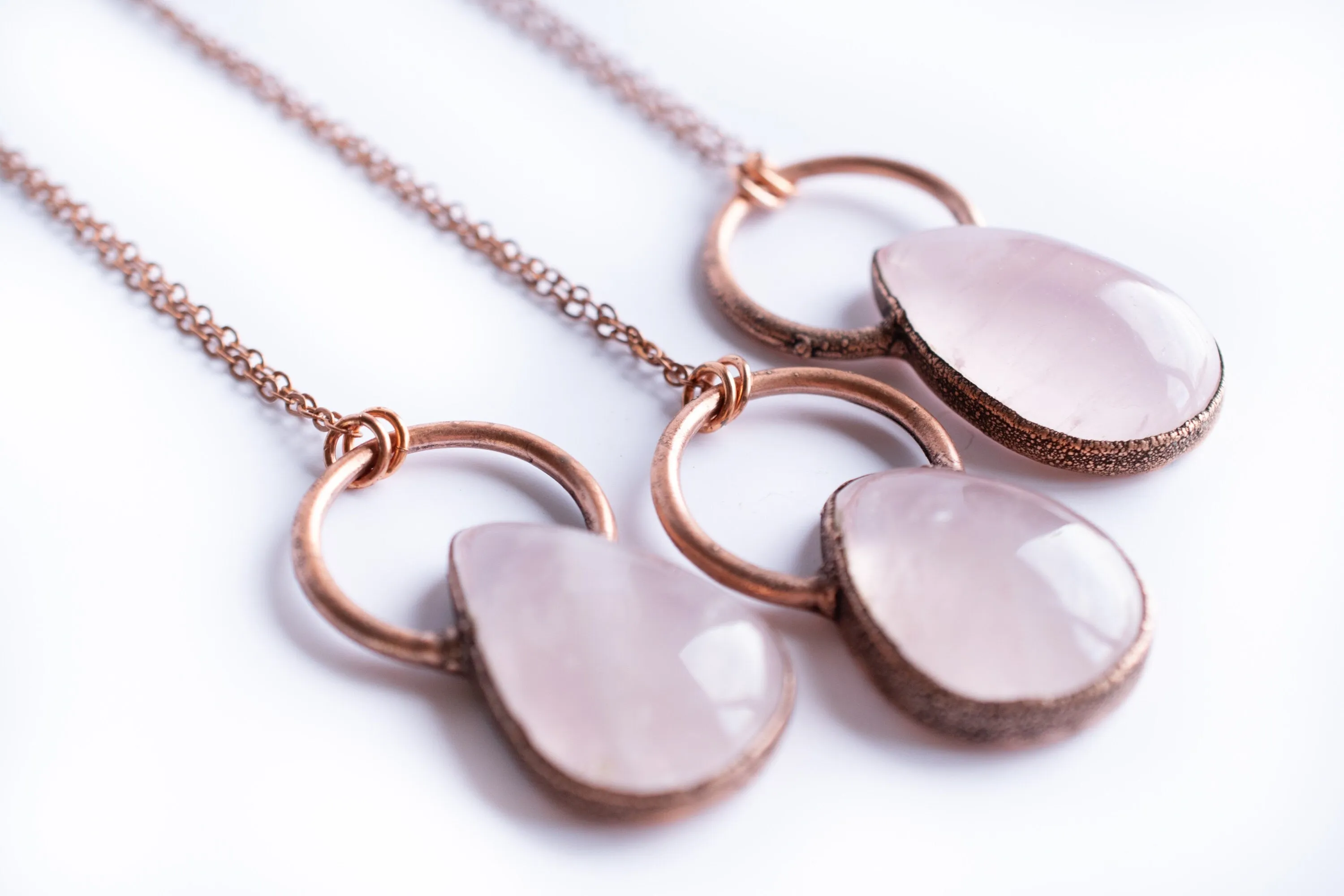 Rose Quartz Necklace | Raw crystal necklace