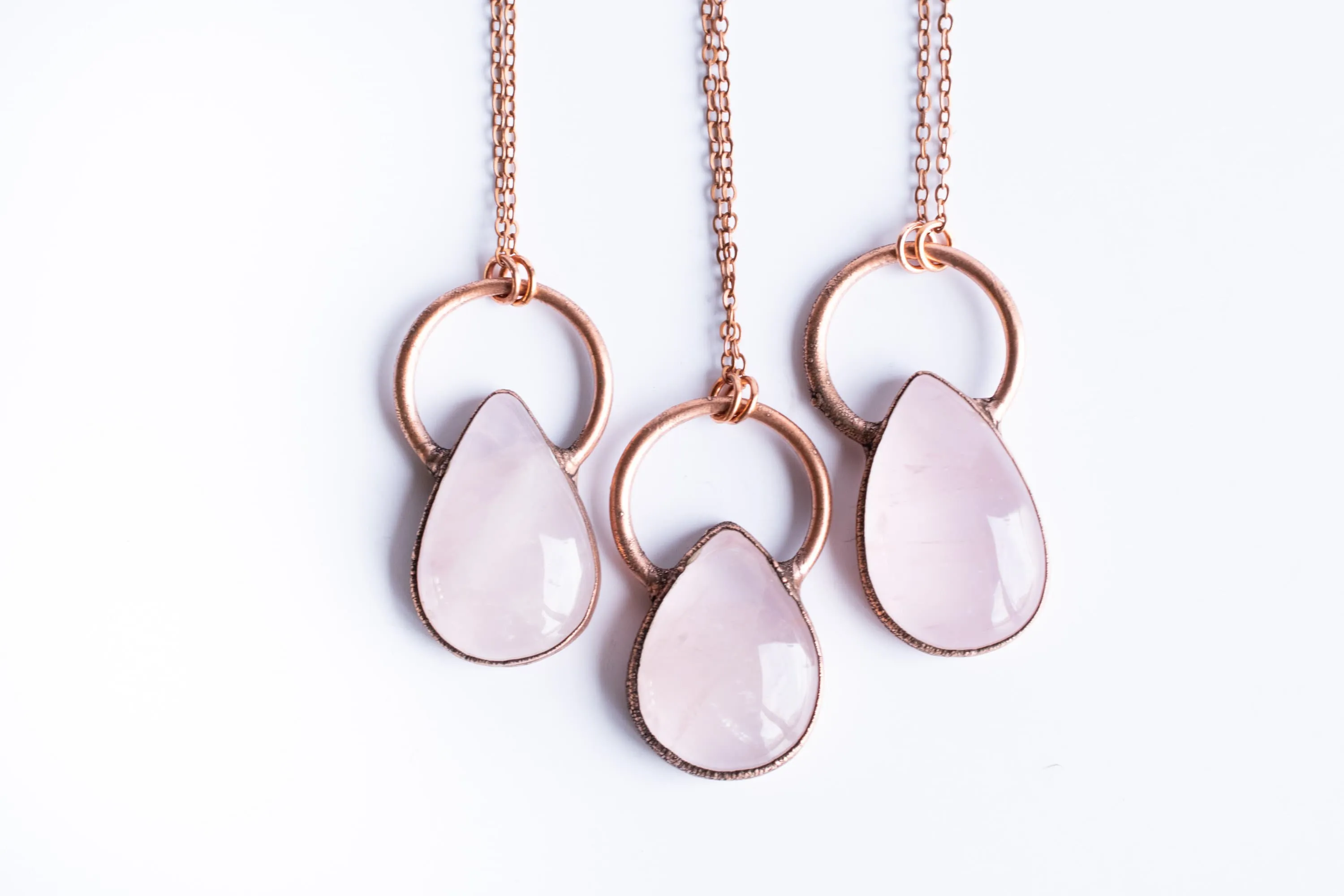 Rose Quartz Necklace | Raw crystal necklace