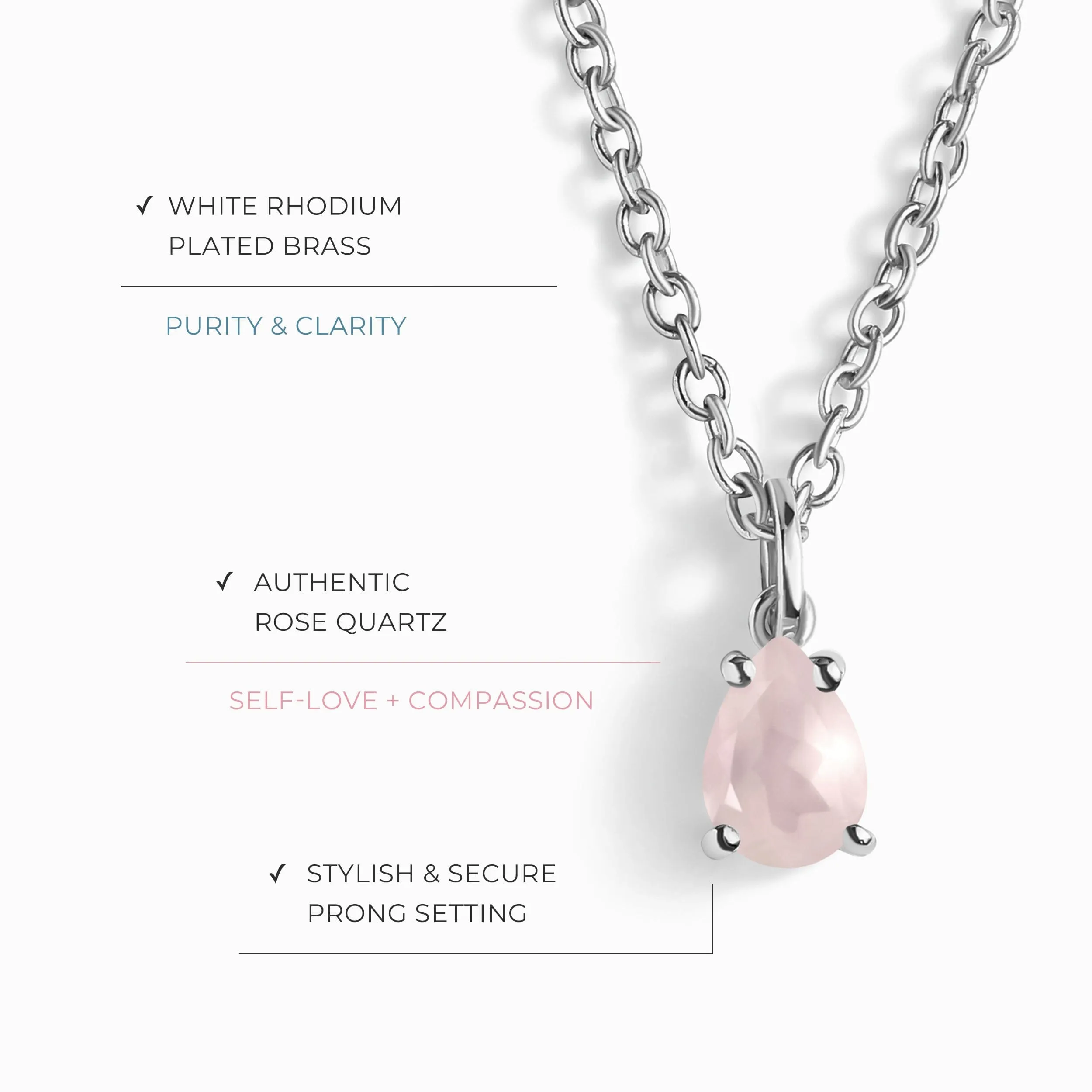 Rose Quartz Necklace - Worthiness