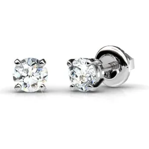 Running out 1.00CT Round Cut Diamond Stud Earrings in 14KT White Gold