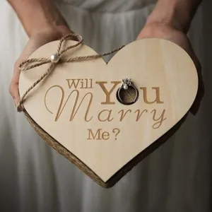 Rustic Wood Wedding Boho Ring Pillow Option or Marriage Proposal Gift Box