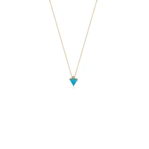 Samara Turquoise and Diamond Necklace, 14k Gold