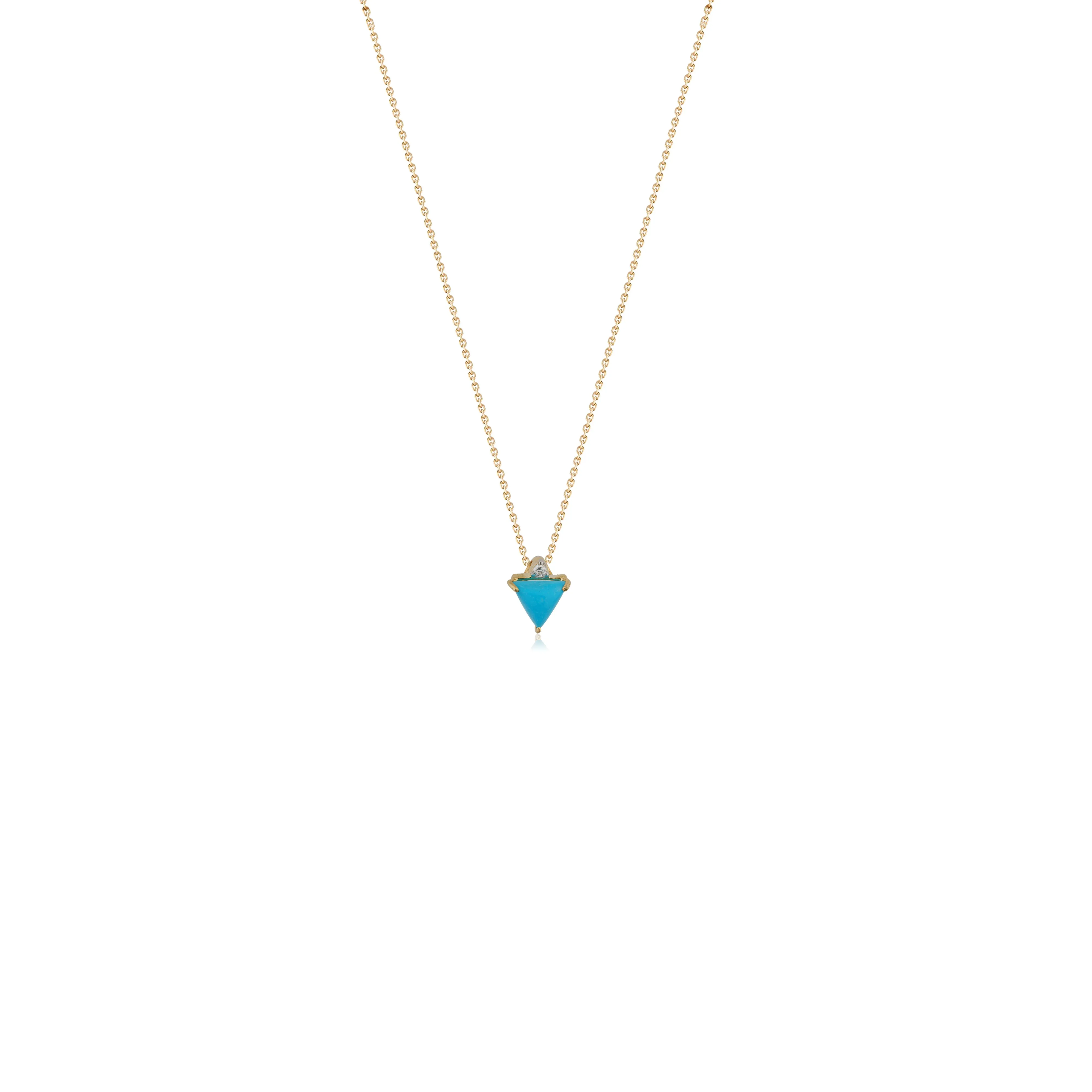 Samara Turquoise and Diamond Necklace, 14k Gold
