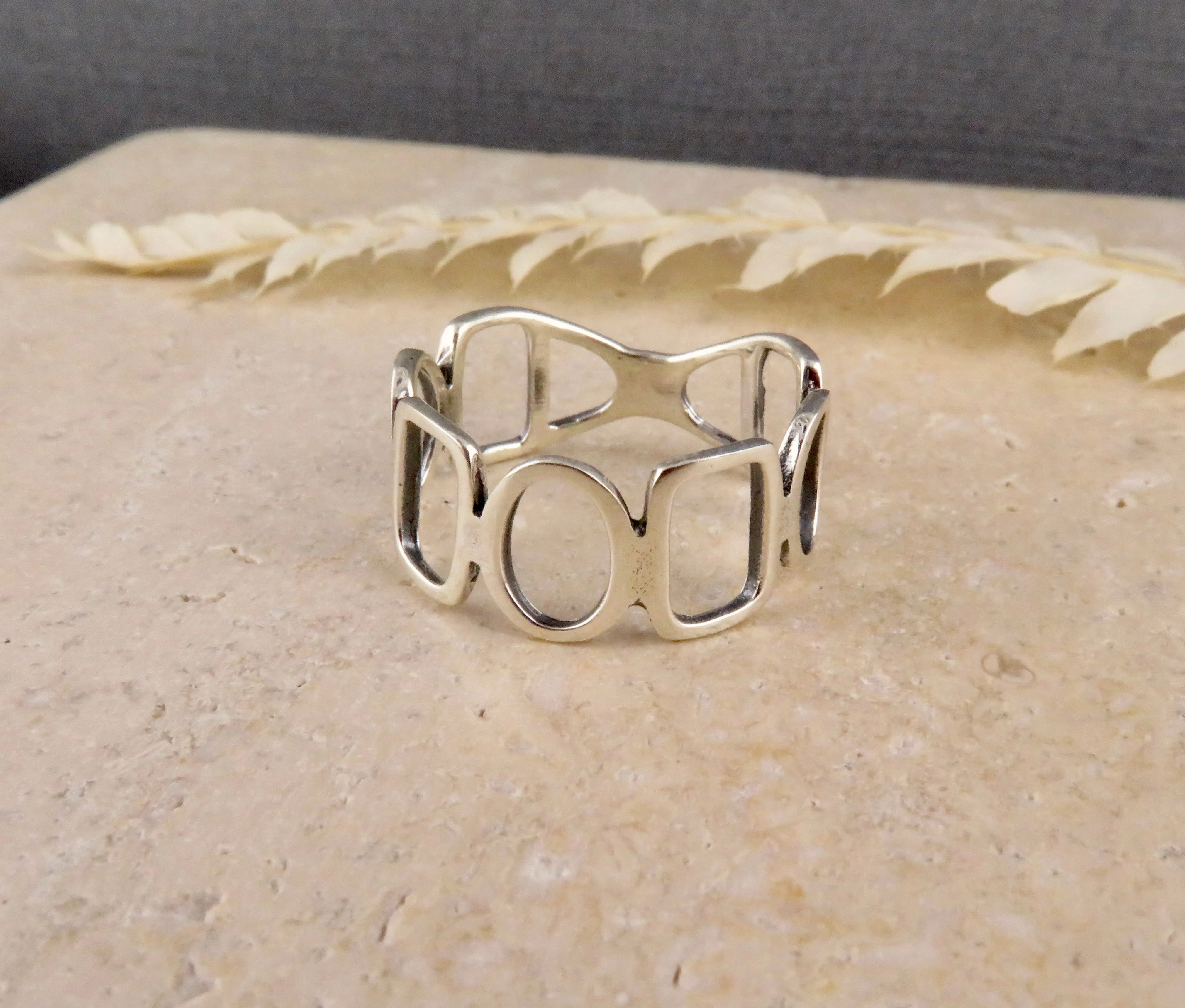 Silver Geo Shapes Ring