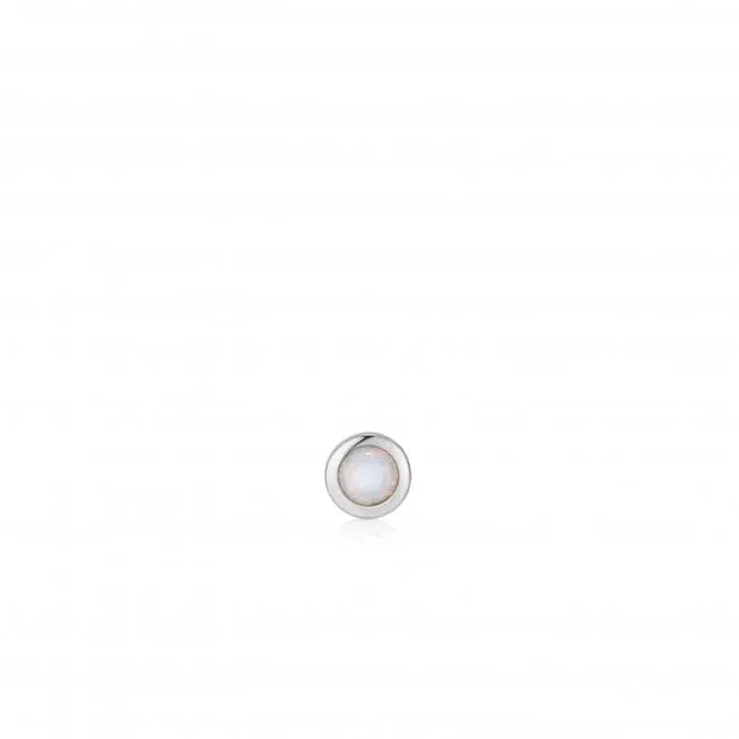 Silver Kyoto Opal Bezel Barbell Single Earring E035-11H