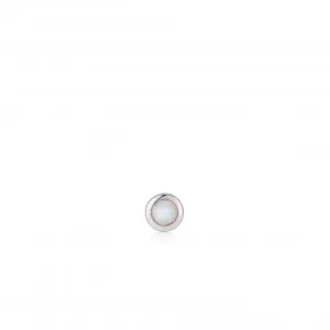 Silver Kyoto Opal Bezel Barbell Single Earring E035-11H