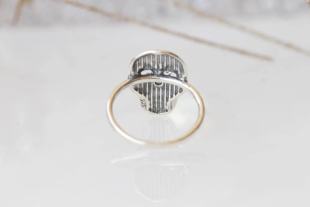 SILVER SKULL RING