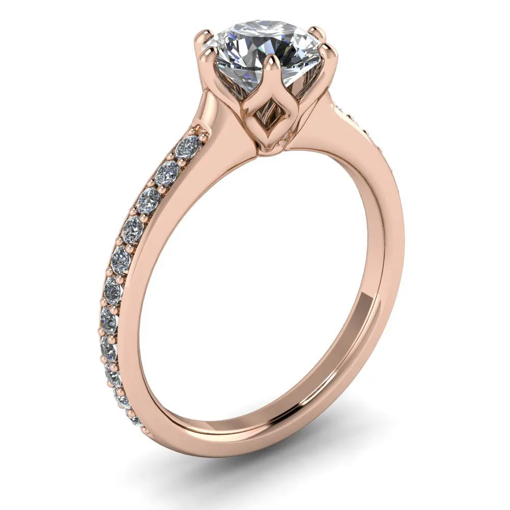 Six Prong Engagement Ring Diamond Setting - Made