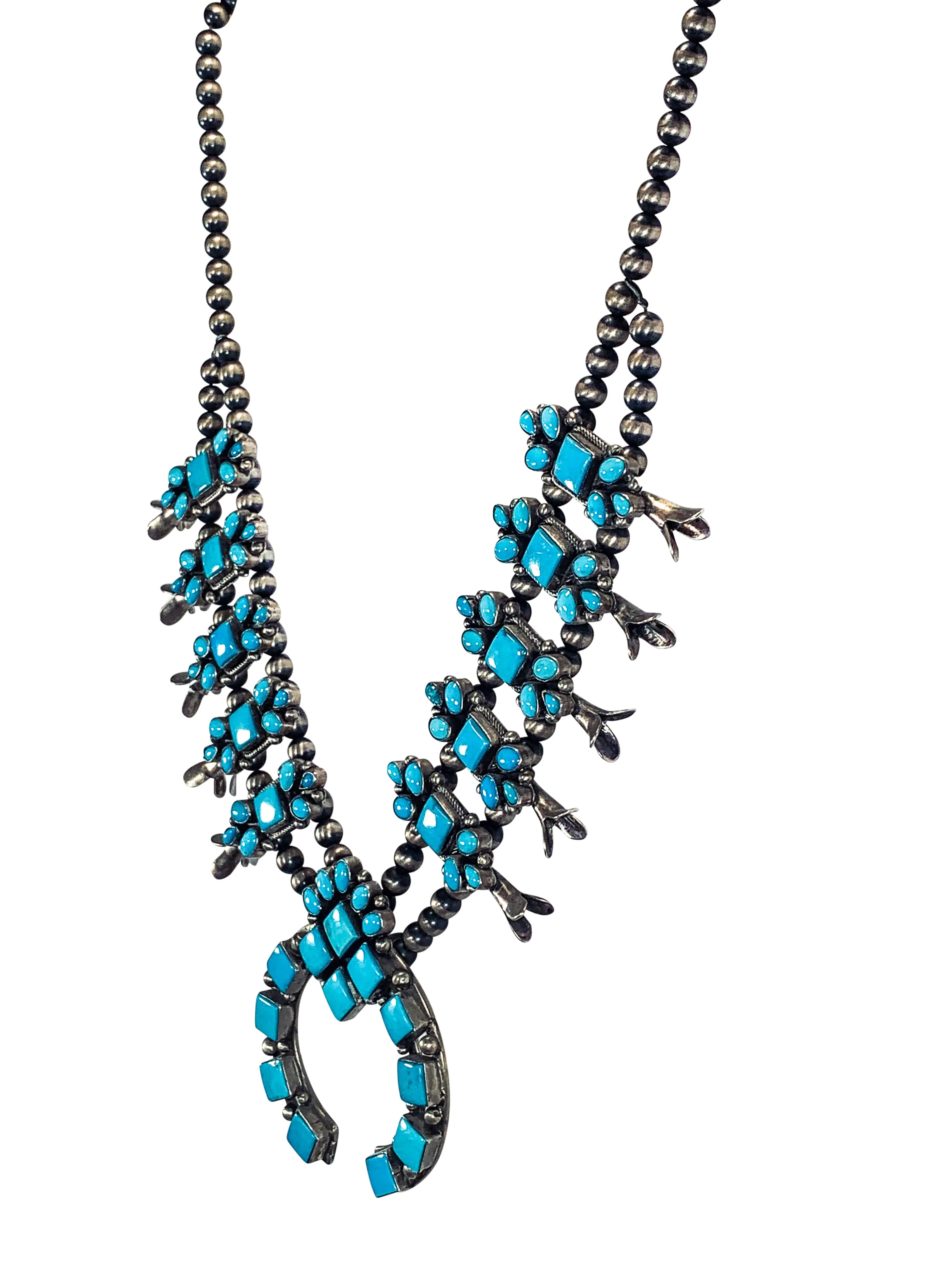 Sleeping Beauty Turquoise Squash Blossom Necklace | Eddison Largo