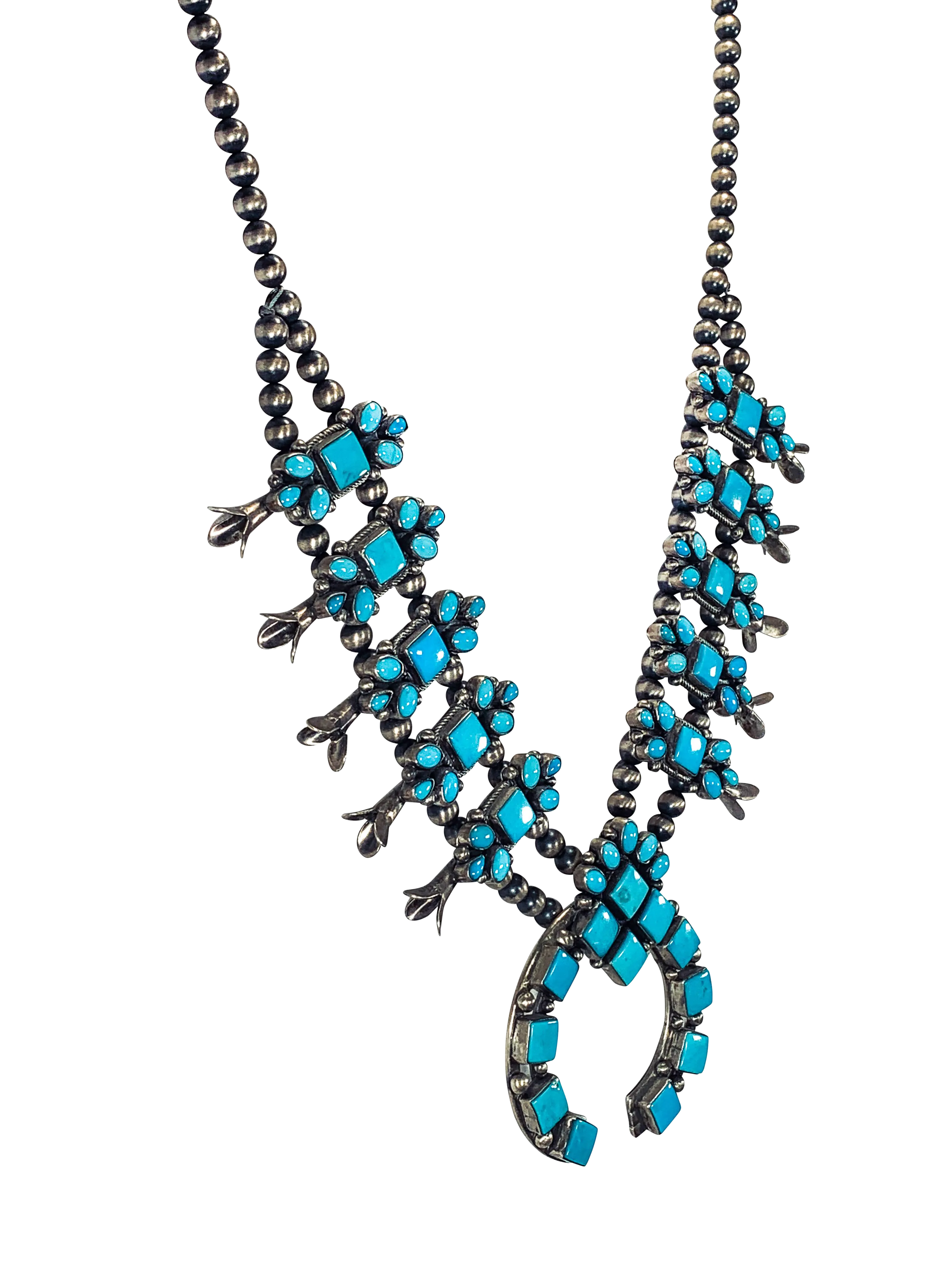 Sleeping Beauty Turquoise Squash Blossom Necklace | Eddison Largo