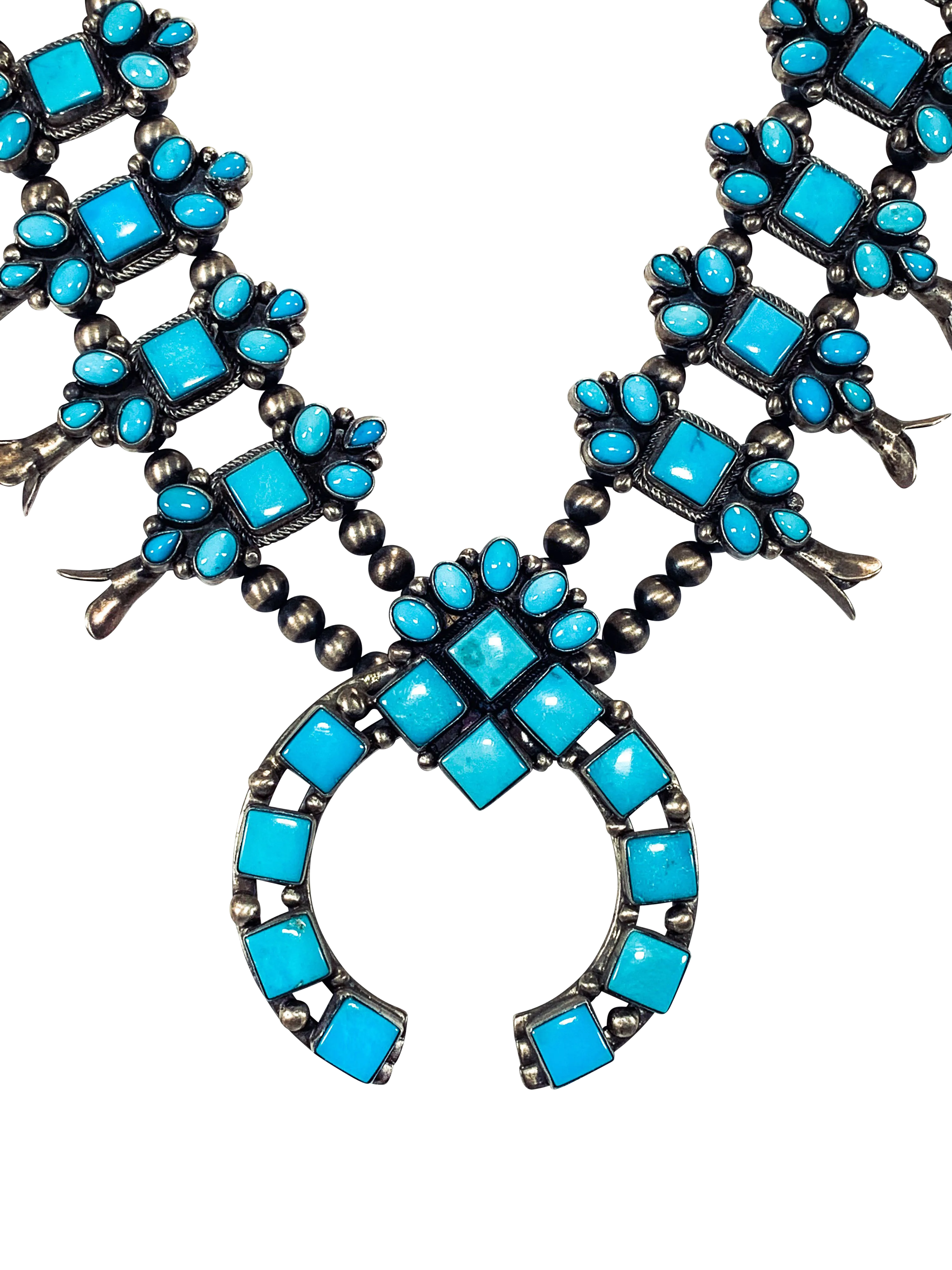 Sleeping Beauty Turquoise Squash Blossom Necklace | Eddison Largo