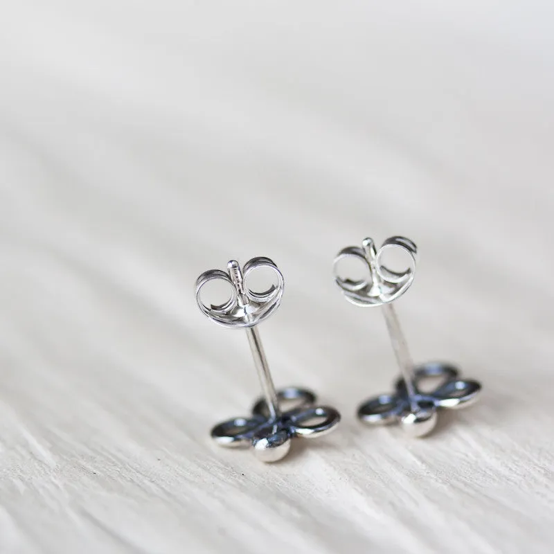 Small abstract sterling silver stud earrings