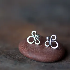 Small abstract sterling silver stud earrings