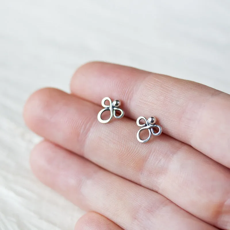 Small abstract sterling silver stud earrings