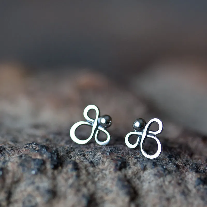 Small abstract sterling silver stud earrings
