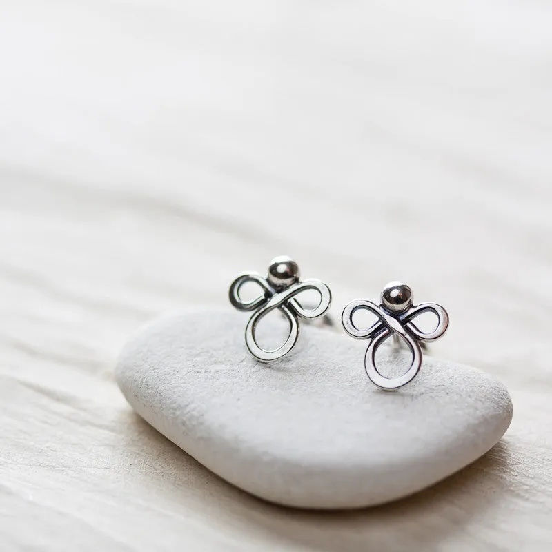 Small abstract sterling silver stud earrings